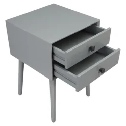 Nightstands-Kirkland's Home Tapered 2-Drawer Nightstand Gray