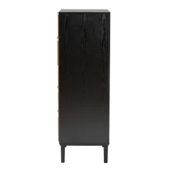 Dressers & Chests-Kirkland's Home Tara Two-Tone Espresso Rattan Chest
