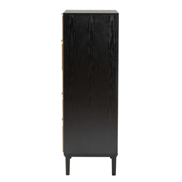 Dressers & Chests-Kirkland's Home Tara Two-Tone Espresso Rattan Chest