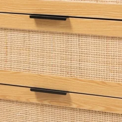 Dressers & Chests-Kirkland's Home Tara Two-Tone Espresso Rattan Chest