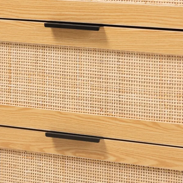 Dressers & Chests-Kirkland's Home Tara Two-Tone Espresso Rattan Chest