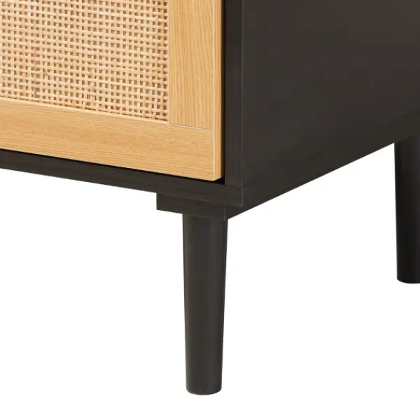 Dressers & Chests-Kirkland's Home Tara Two-Tone Espresso Rattan Chest
