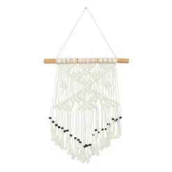 Wall Plaques-Kirkland's Home Tasseled Macrame Wall Hangings, Set Of 3 White
