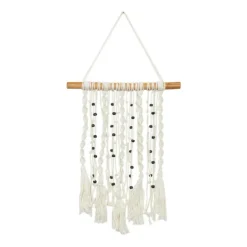 Wall Plaques-Kirkland's Home Tasseled Macrame Wall Hangings, Set Of 3 White