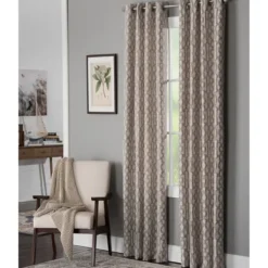 Curtains & Drapes-Kirkland's Home Taupe Chenille Single Curtain Panel, 84 In. Tan