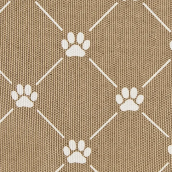 Baskets & Boxes-Kirkland's Home Taupe Trellis Paw Print Storage Basket, 14 In. Tan