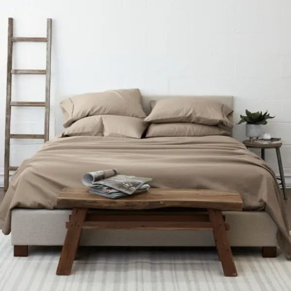 Bed Sheets-Kirkland's Home Taupe Ultra Soft 6-Pc. Queen Sheet Set Tan
