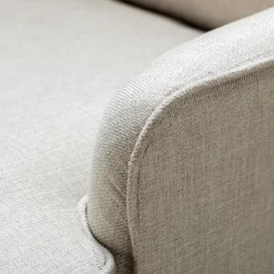 Accent Chairs-Kirkland's Home Taupe Upholstered Natural Base Wingback Rocker Tan