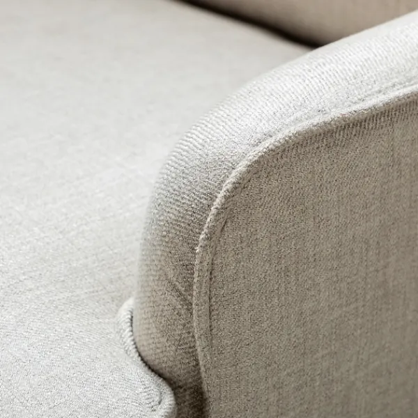 Accent Chairs-Kirkland's Home Taupe Upholstered Natural Base Wingback Rocker Tan
