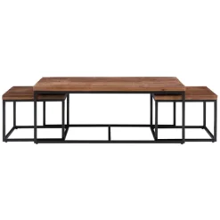 Coffee Tables-Kirkland's Home Tawny Nesting 3-Pc. Coffee And Accent Table Set Brown
