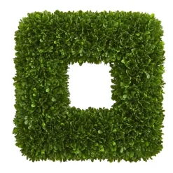 Wreaths-Kirkland's Home Tea Leaf Square Wreath Green