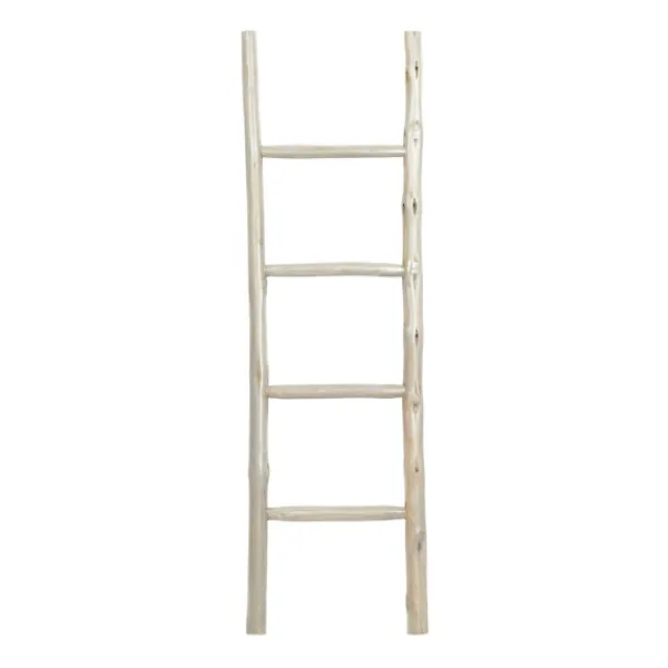 Decorative Accents-Kirkland's Home Teak Wood Leaning Ladder White