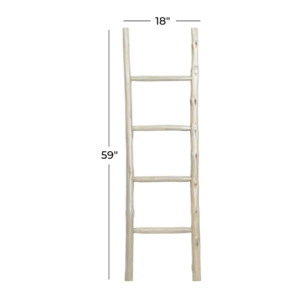 Decorative Accents-Kirkland's Home Teak Wood Leaning Ladder White