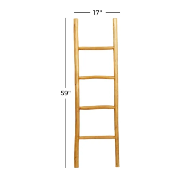 Decorative Accents-Kirkland's Home Teak Wood Leaning Ladder Brown