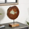 Statues & Figurines-Kirkland's Home Teak Wood Raw Edge Crystal Figurine Brown/Clear