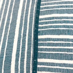 Pillows-Kirkland's Home Teal And Ivory Directional Stripes Pillow Blue/Ivory