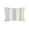 Pillows-Kirkland's Home Teal And Natural Tufted Stripes Lumbar Pillow Blue/Tan