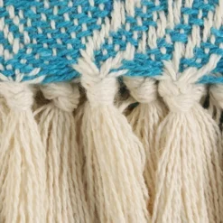 Blankets & Throws-Kirkland's Home Teal Basket Weave Throw Blue