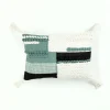 Pillows-Kirkland's Home Teal Braided Color Block Lumbar Pillow Blue/White/Black