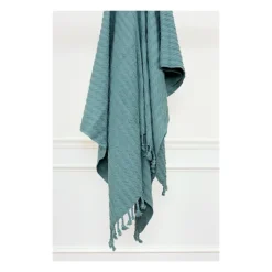 Blankets & Throws-Kirkland's Home Teal Cable Knit Tassel Throw Blue