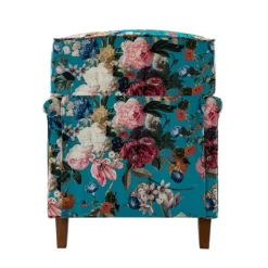 Accent Chairs-Kirkland's Home Teal Floral Classic Accent Chair Blue/Multi