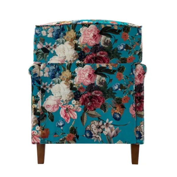 Accent Chairs-Kirkland's Home Teal Floral Classic Accent Chair Blue/Multi