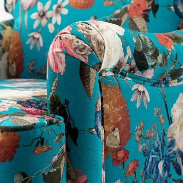 Accent Chairs-Kirkland's Home Teal Floral Classic Accent Chair Blue/Multi