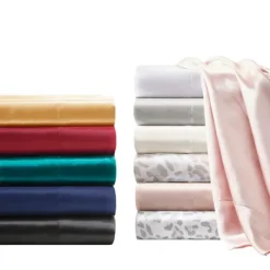 Bed Sheets-Kirkland's Home Teal Satin Standard 2-Pc. Pillow Case Set Blue