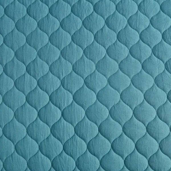 Quilts-Kirkland's Home Teal Scalloped Crinkle 3-Pc. Cali King Quilt Set Blue