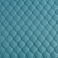 Quilts-Kirkland's Home Teal Scalloped Crinkle 3-Pc. Full/Queen Quilt Set Blue