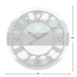 Clocks-Kirkland's Home Teal Wood Plank Wall Clock Blue