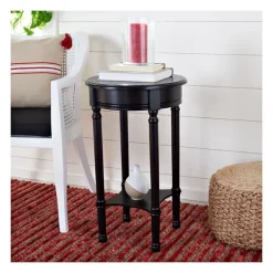 Accent & End Tables-Kirkland's Home Tegan Round Accent Table Black