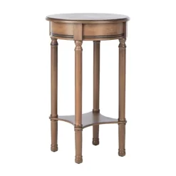 Accent & End Tables-Kirkland's Home Tegan Round Accent Table Brown