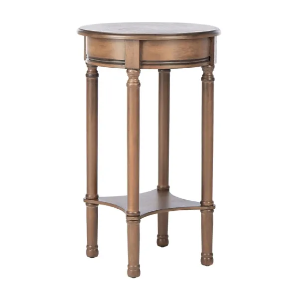 Accent & End Tables-Kirkland's Home Tegan Round Accent Table Brown