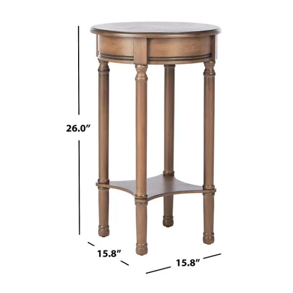 Accent & End Tables-Kirkland's Home Tegan Round Accent Table Brown