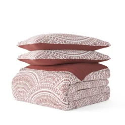 Quilts-Kirkland's Home Terra Scalloped Reversible 3-Pc. Queen Quilt Set Red/White