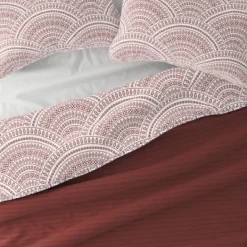 Quilts-Kirkland's Home Terra Scalloped Reversible 3-Pc. Queen Quilt Set Red/White