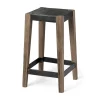 Bar Stools & Counter Height Stools-Kirkland's Home Terry Black Metal And Brown Wood Counter Stool Black/Brown