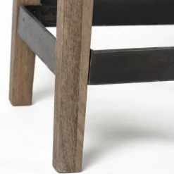 Bar Stools & Counter Height Stools-Kirkland's Home Terry Black Metal And Brown Wood Counter Stool Black/Brown