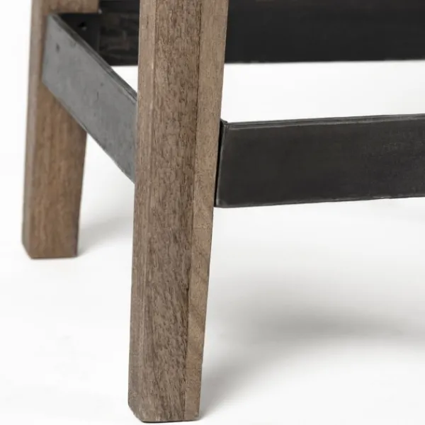 Bar Stools & Counter Height Stools-Kirkland's Home Terry Black Metal And Brown Wood Counter Stool Black/Brown
