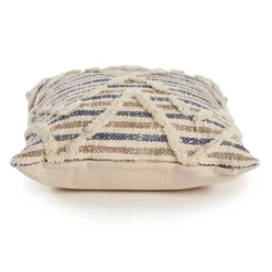 Pillows-Kirkland's Home Textured Blue Stripe Pillow Ivory/Blue