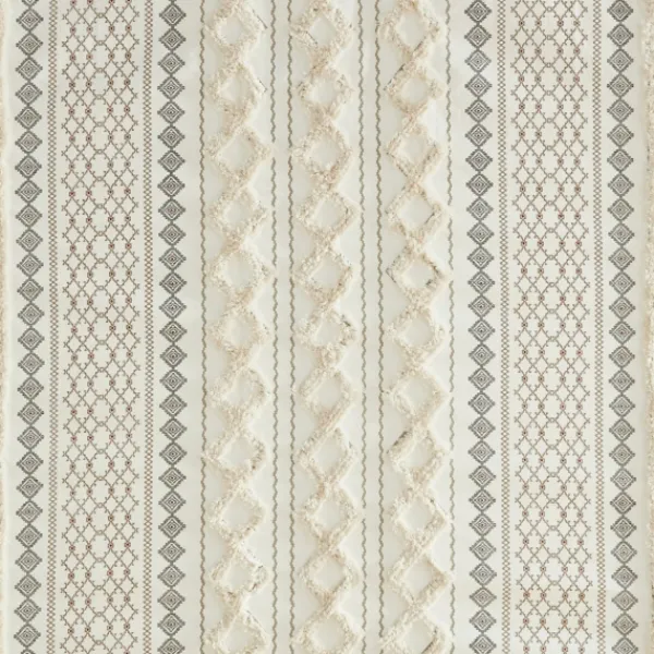 Shower Curtains-Kirkland's Home Textured Chenille Shower Curtain Ivory