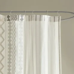 Shower Curtains-Kirkland's Home Textured Chenille Shower Curtain Ivory