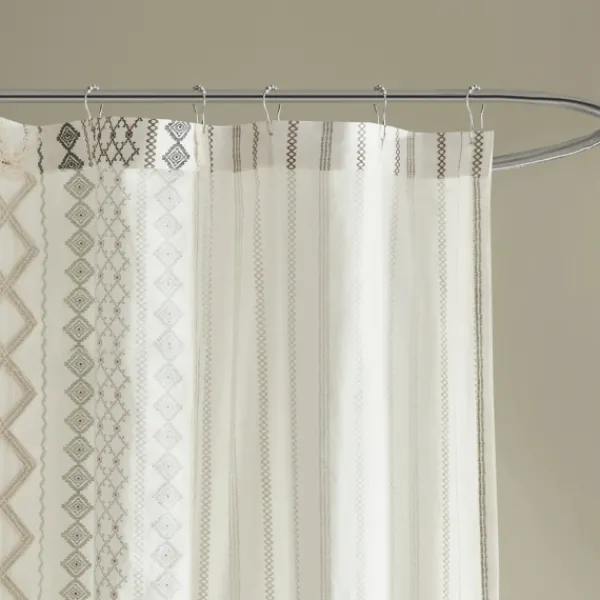 Shower Curtains-Kirkland's Home Textured Chenille Shower Curtain Ivory