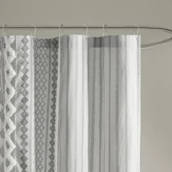 Shower Curtains-Kirkland's Home Textured Chenille Shower Curtain Gray