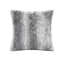 Pillows-Kirkland's Home Textured Faux Fur Pillow Gray