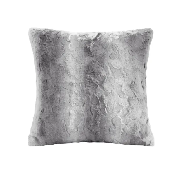 Pillows-Kirkland's Home Textured Faux Fur Pillow Gray
