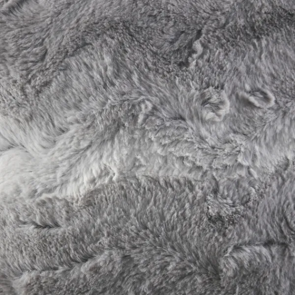 Pillows-Kirkland's Home Textured Faux Fur Pillow Gray