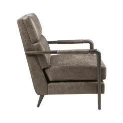 Accent Chairs-Kirkland's Home Textured Faux Leather Accent Chair Brown