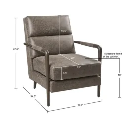 Accent Chairs-Kirkland's Home Textured Faux Leather Accent Chair Brown